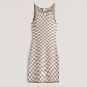 Abercrombie & Fitch Beige Checkered Dress
